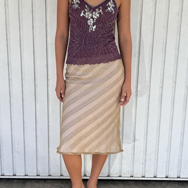 Jupe midi beige
